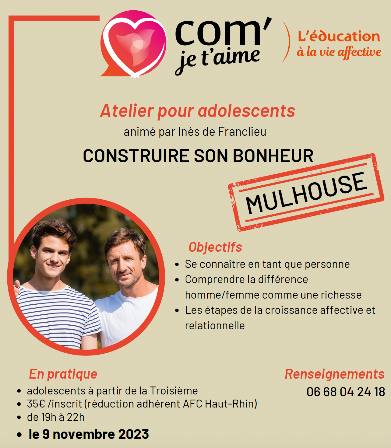 Atelier AMARE pour filles (3e/Lycée)